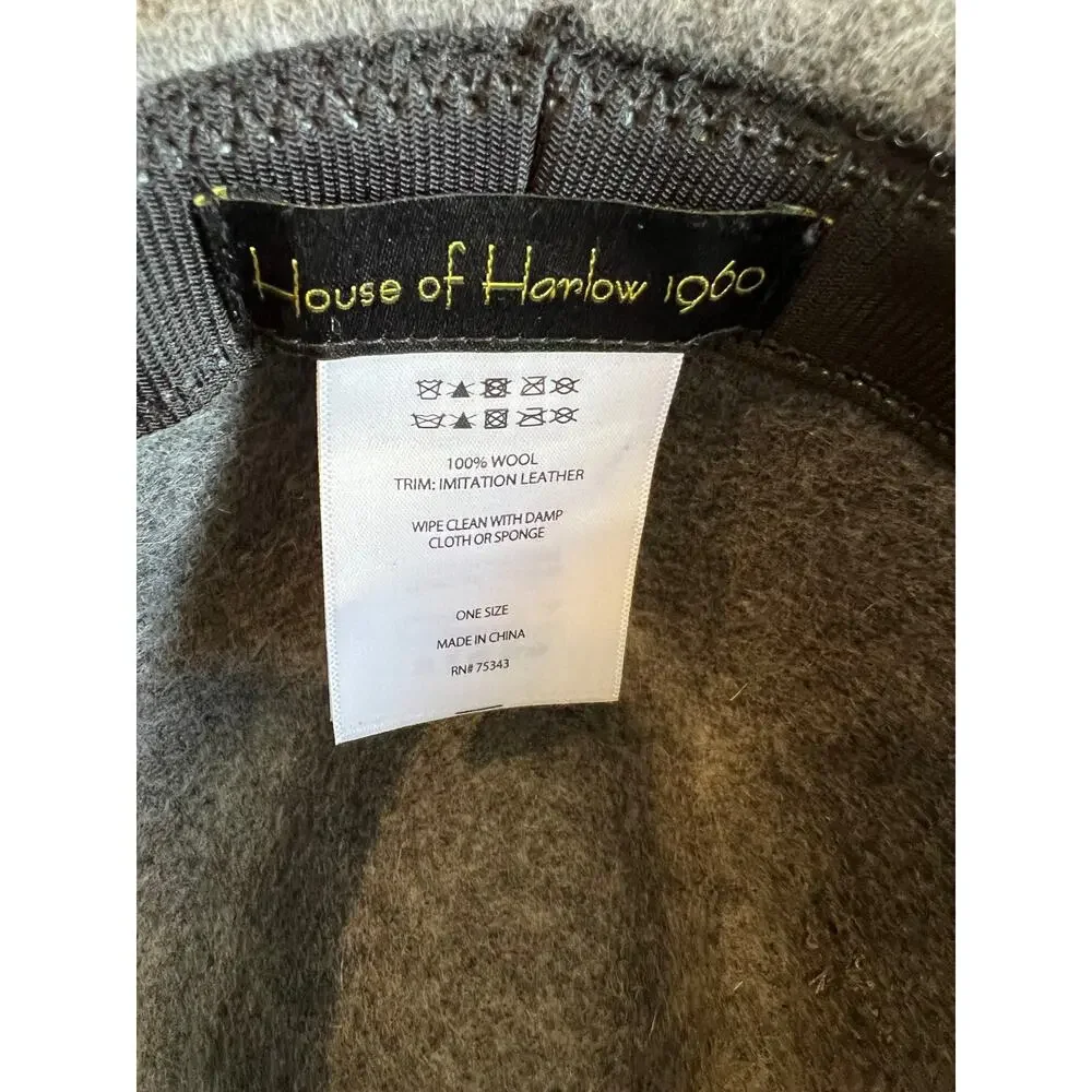 House of Harlow 1960 ladies wool cowboy hat fedora Gray